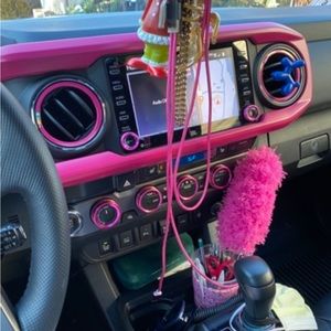 Pink plastic accessories for 22 Toyota Tacoma
